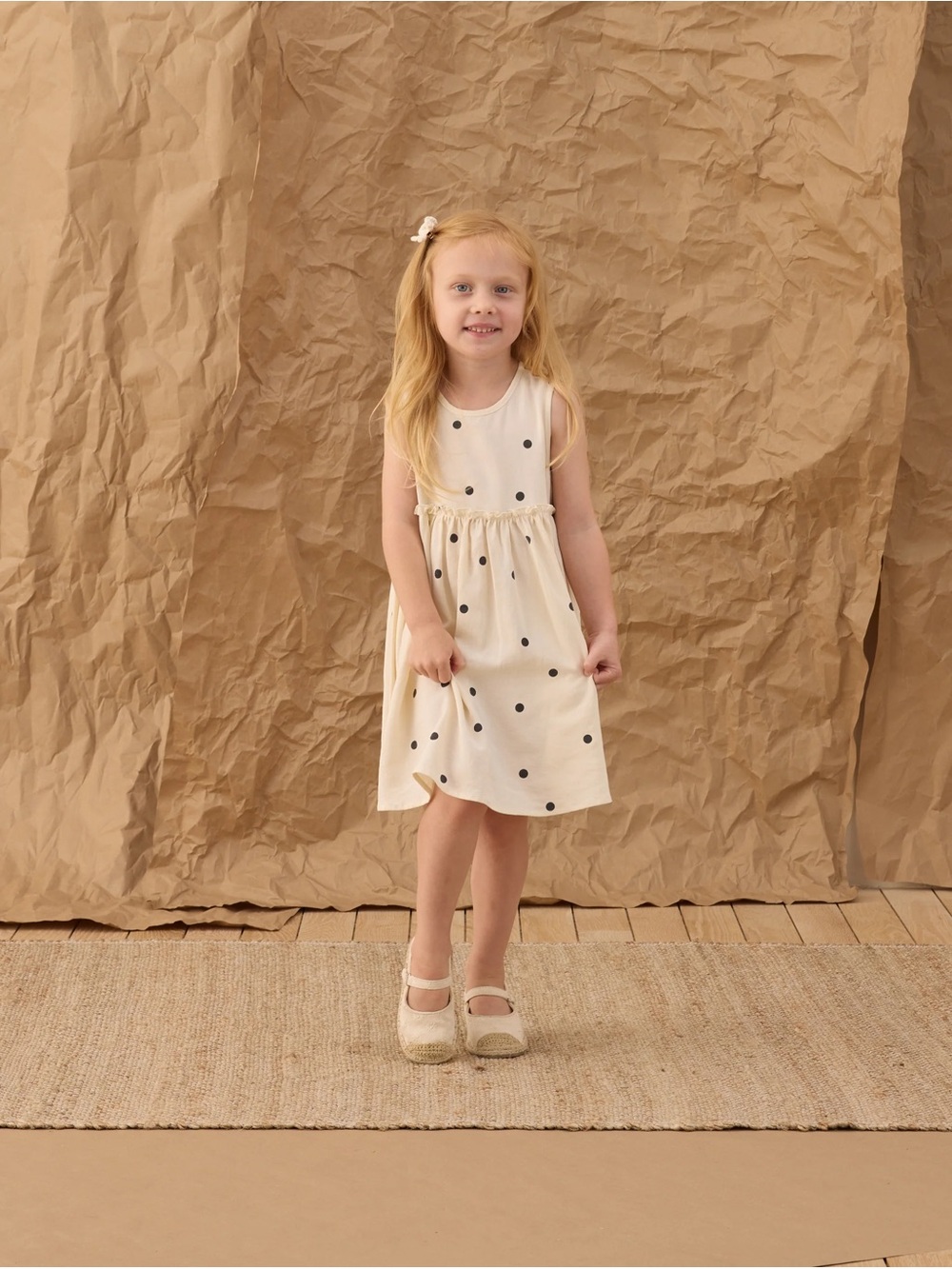 RYLEE + CRU • size 4-5y • Harper Dress Polka Dot Cream & Black Babydoll Dress - Picture 3 of 7